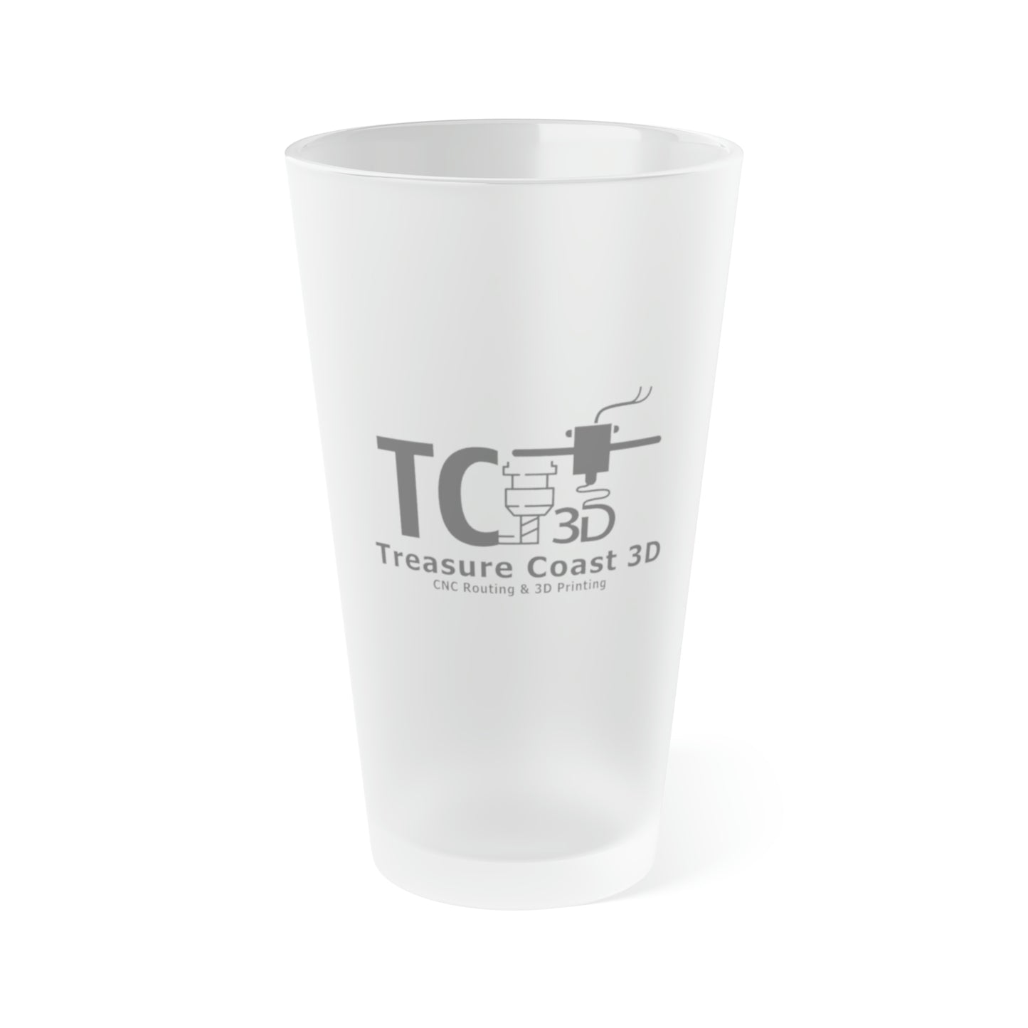 Frosted Pint Glass, 16oz - Treasure Coast 3D