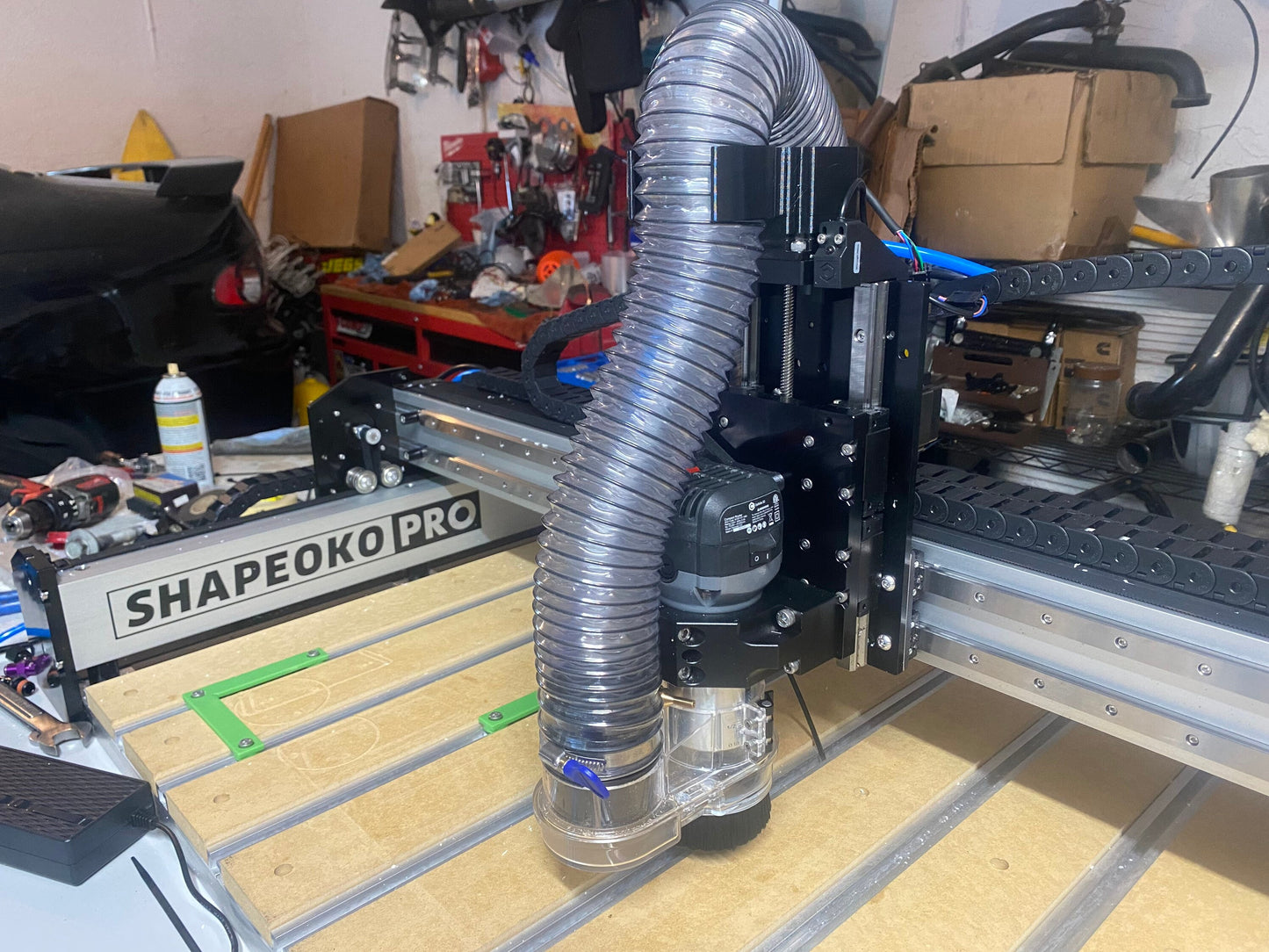 Shapeoko vacuum hose support