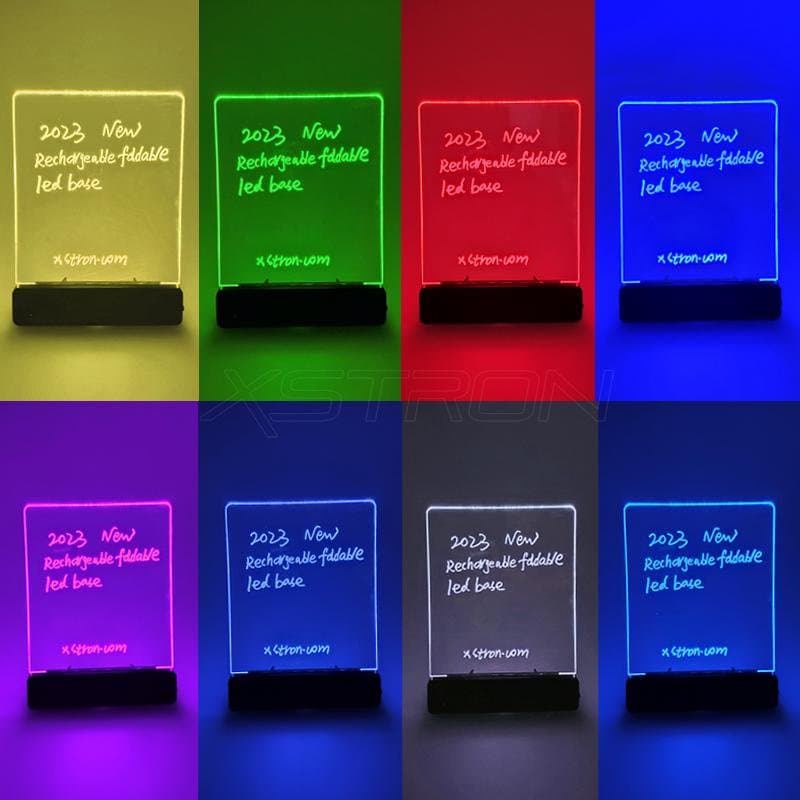 Rechargeable Acrylic Badge RGB Foldable Lamp