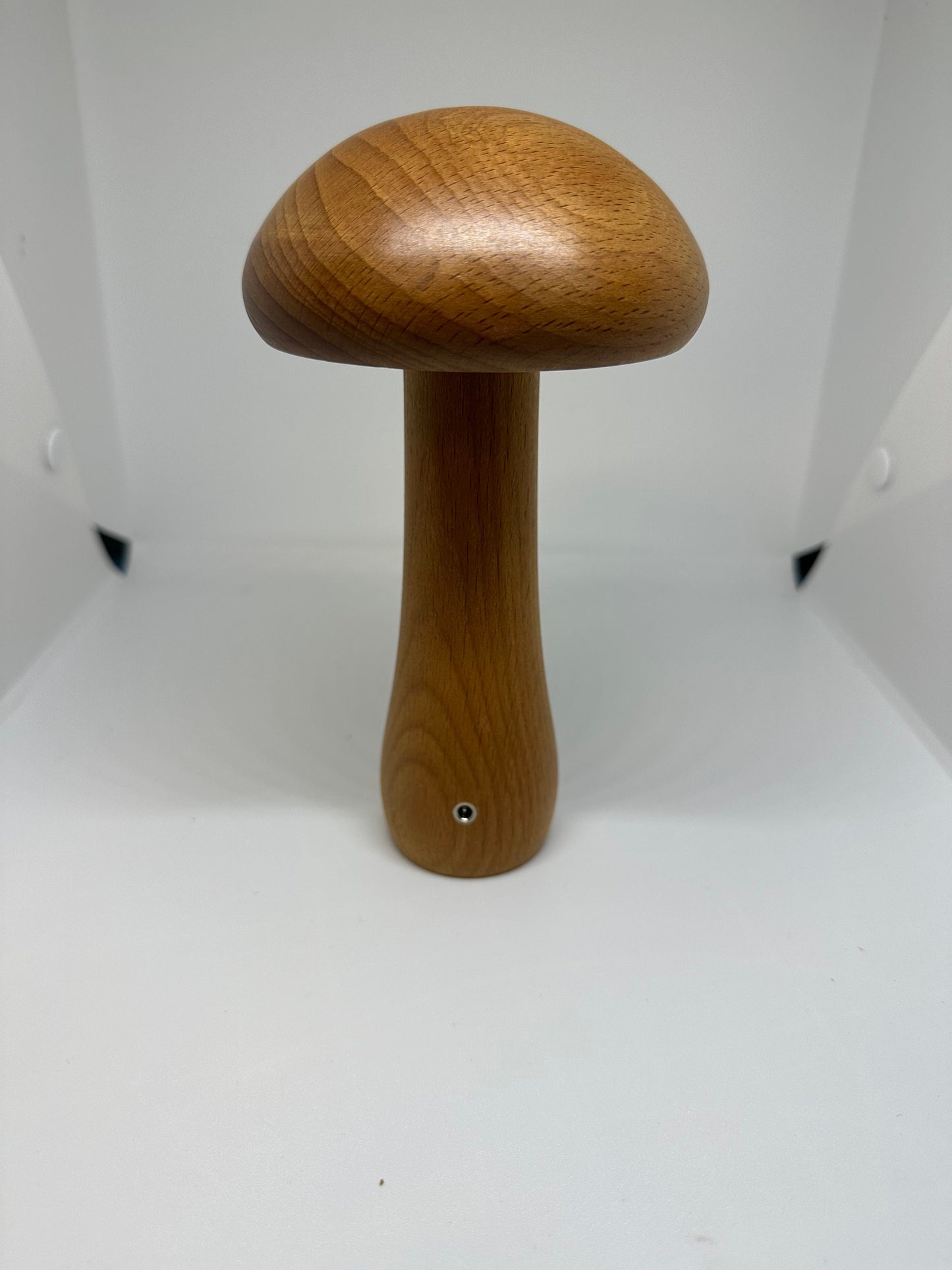 Wood Mushroom Lamp White Lights Dimmable and Rechargeable