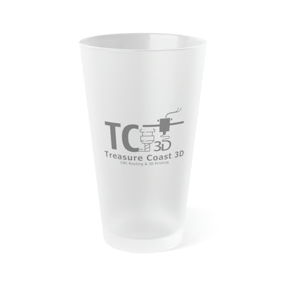 Frosted Pint Glass, 16oz - Treasure Coast 3D