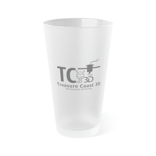 Frosted Pint Glass, 16oz - Treasure Coast 3D