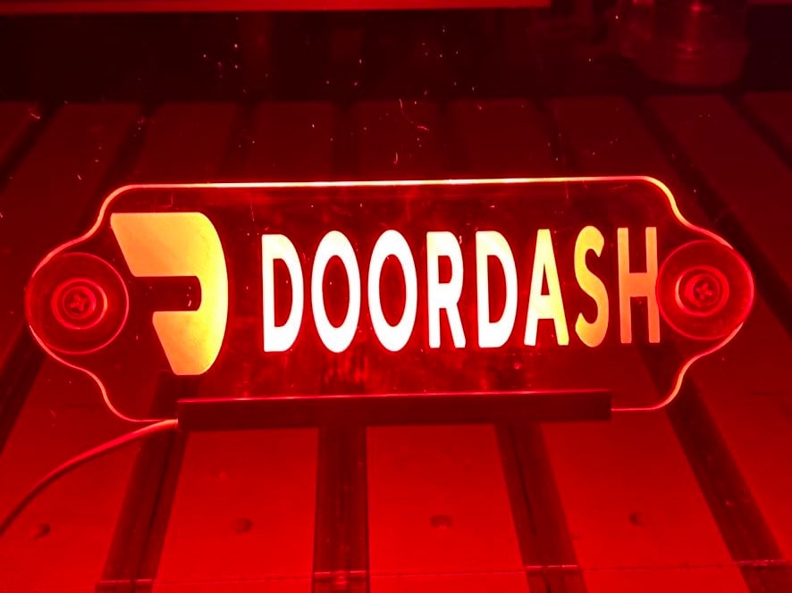 Led lit DoorDash sign