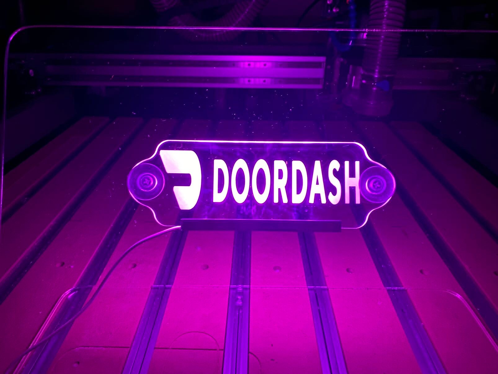 Led lit DoorDash sign