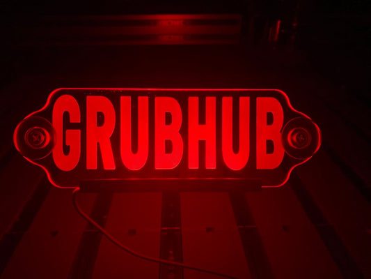 Led lit GrubHub sign
