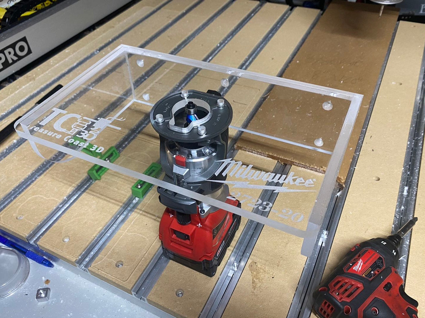 All acrylic router table mount