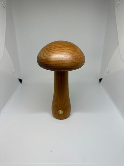 Wood Mushroom Lamp White Lights Dimmable and Rechargeable